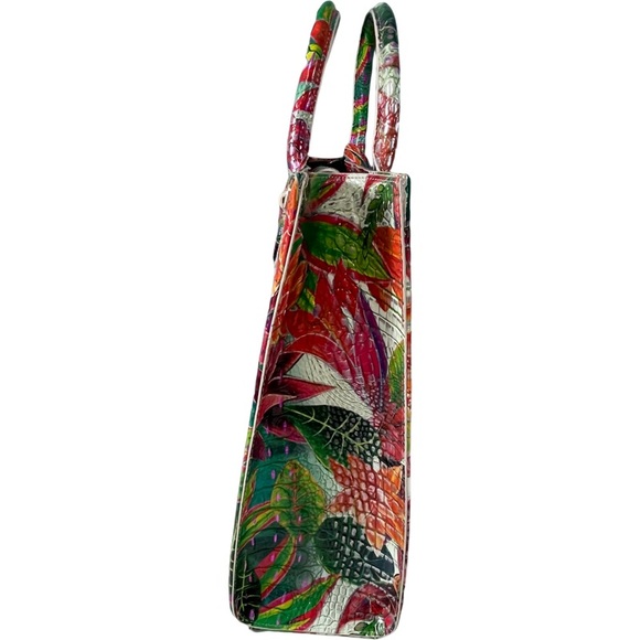 Brahmin Monique Tropical Utopia Leather Tote Bag Multicolor - Picture 3 of 10